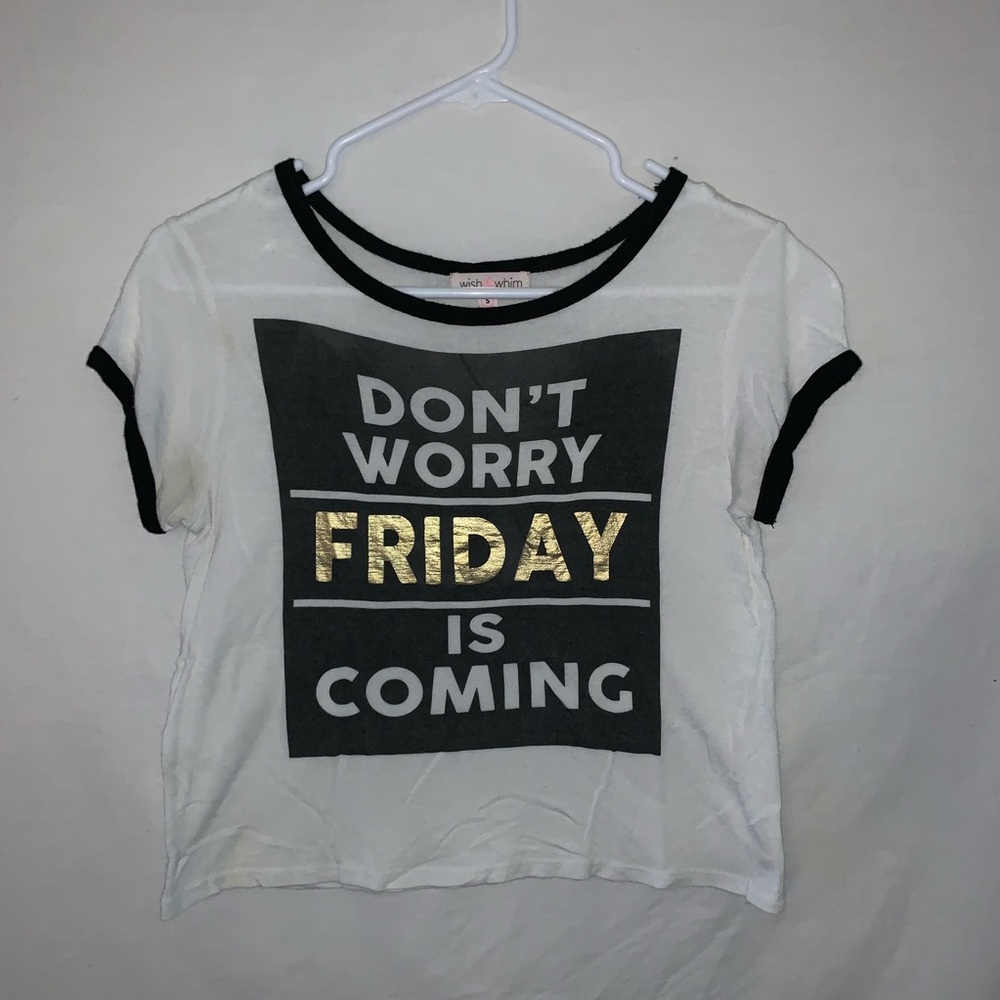 white ringer tee size S